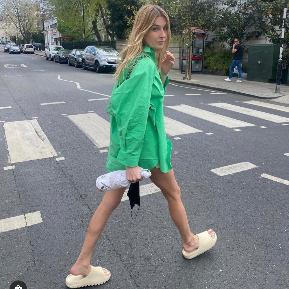 The Frankie Shop Melody Oversized Cotton Shirt - Island Green